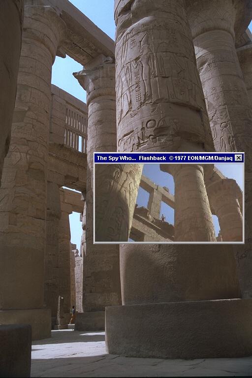 Karnak Temple in Luxor, where Bond and XXX fought with Jaws in The Spy Who Loved Me (1977)