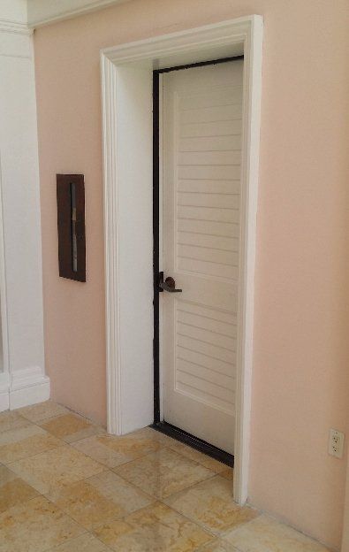 The door to the security office, inside the Ocean Club.