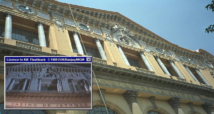 Mexico City's Teatro de Cuidad, Sanchez casino HQ exterior in Licence To Kill (1989)