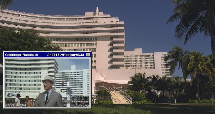 The Fontainebleau was used in long shots and background for the Miami studio filmed scenes in Goldfinger (1964)