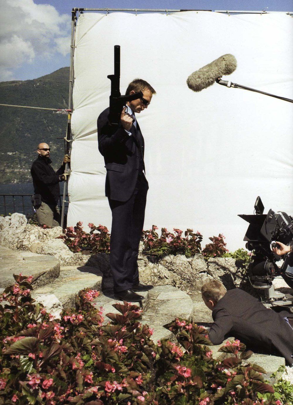 Daniel Craig and Jesper Christiansen filming scenes at Villa La Gaeta for Casino Royale