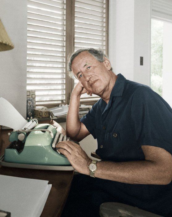 Ian Fleming behind the desk at Goldeneye, where he wrote all of his James Bond novels
