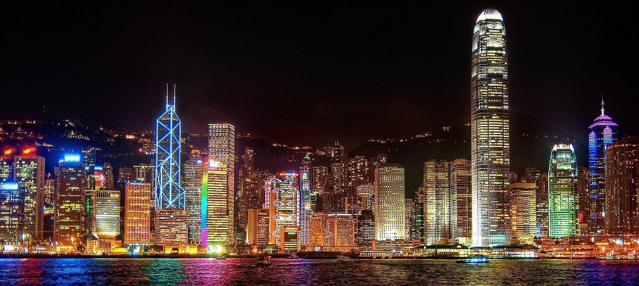 The colourful skyline of Hong Kong island is something you will never forget