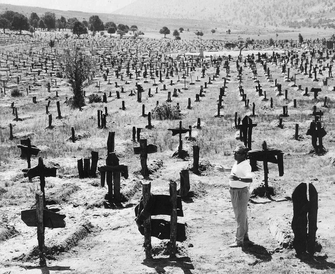 Sergio Leone on set in Mirandilla Valley - Spain, 1966