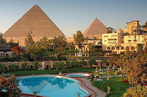 Mena House Hotel, next to Giza's famous pyramids