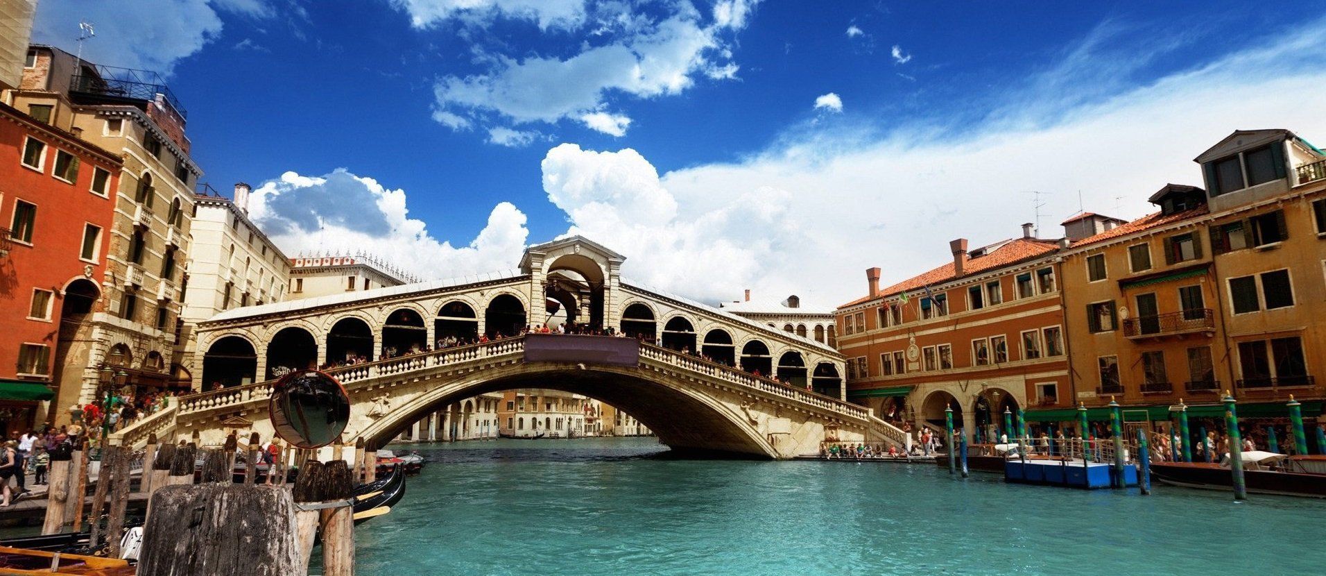 The Rialto Bridge, one of the city's most famous landmarks