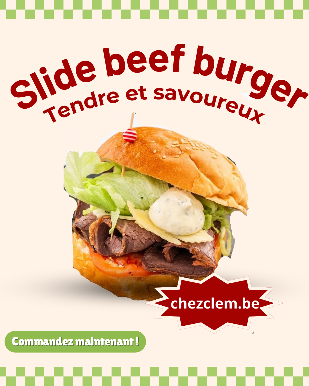 Burger viande belge à uccle - friterie chez clem - place de saint job