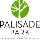 Logo for Palisade Park: a green circle with a stylized tree, followed by the words "PALISADE PARK" in black.