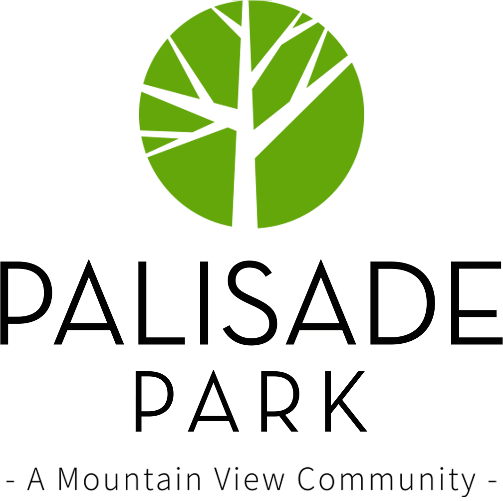 Logo for Palisade Park: a green circle with a stylized tree, followed by the words "PALISADE PARK" in black.