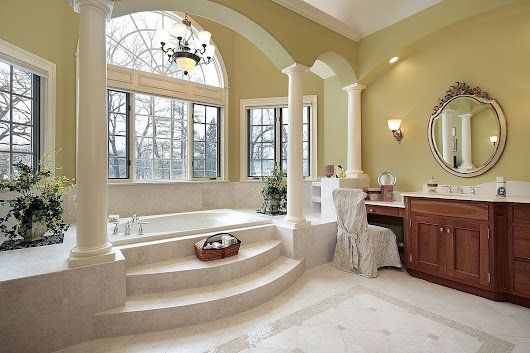 Bathroom with Bathtub and Stairs — Katy, TX — All-American Tile and Remodeling