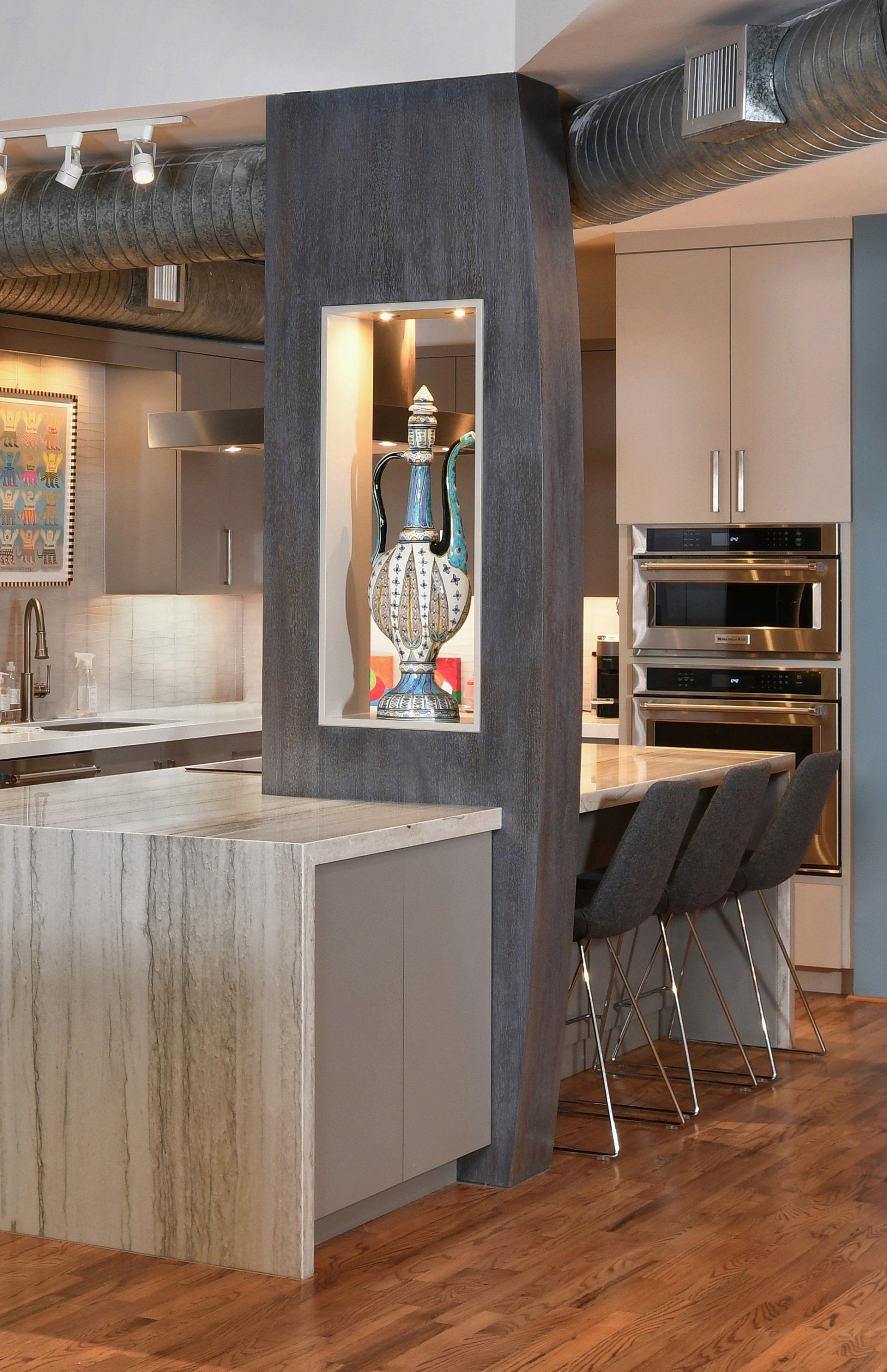 Gray Modern Kitchen — Bellaire, TX — All American Tile & Remodeling Roofing & Renovation