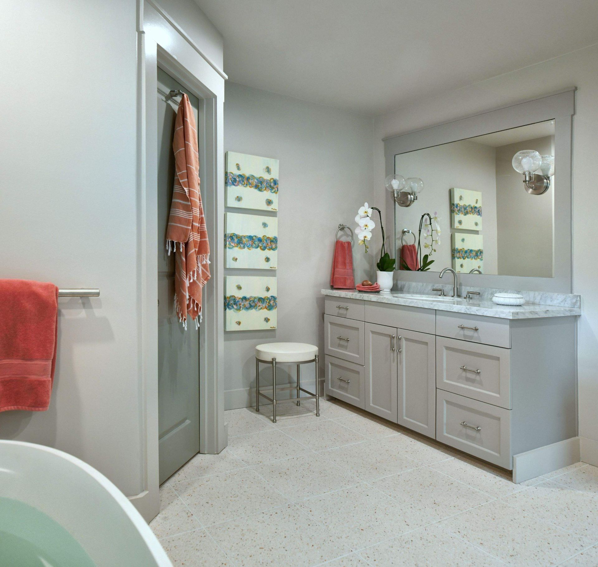 Elegant Bathroom — Bellaire, TX — All American Tile & Remodeling Roofing & Renovation