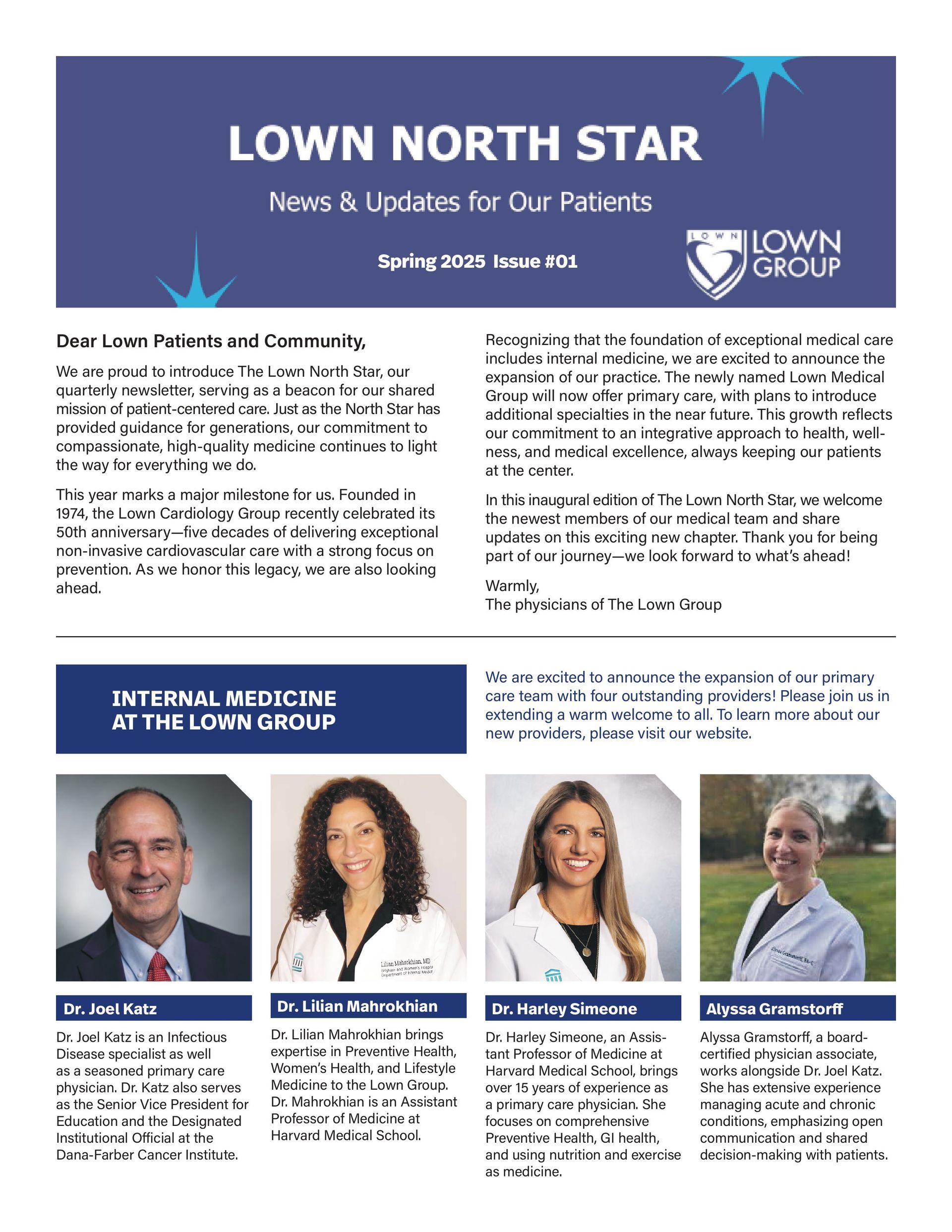 A flyer for lown north star shows a man and three women standing next to each other.