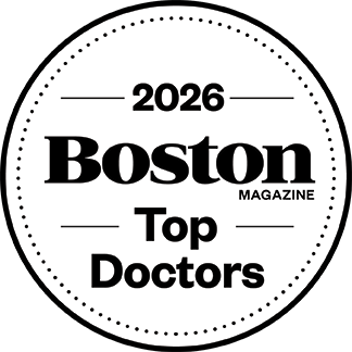Boston Magazine Top Doctors 2026 seal with text 