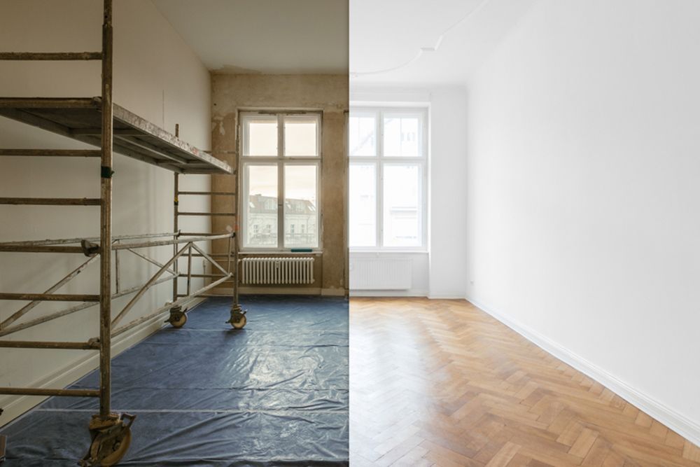 Before and after renovating the room — Interior Painting in Maryborough, QLD