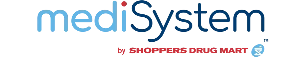 A logo for medisystem by shoppers drug mart