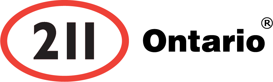 le logo du gouvernement de l' ontario avec le numéro 211 à l' intérieur d' un cercle rouge