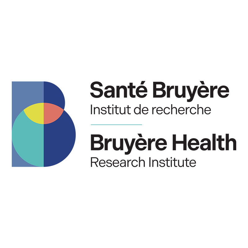 The bruyere research institute logo has a red flame on it.