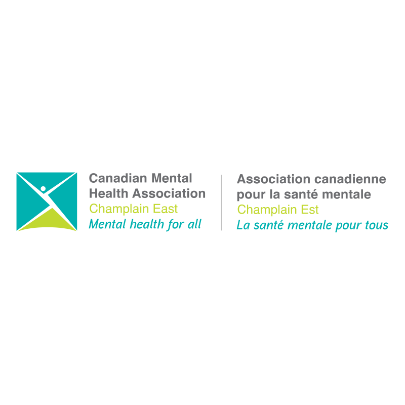 The logo for the canadian mental health association champlain east mental health for all.