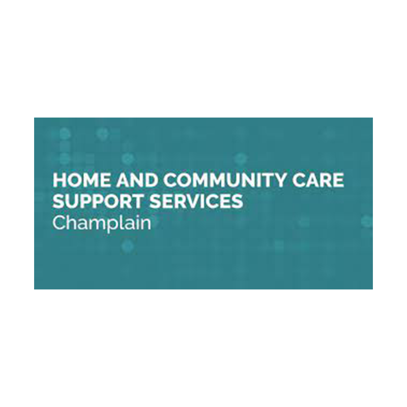 The logo for home and community care support services champlain