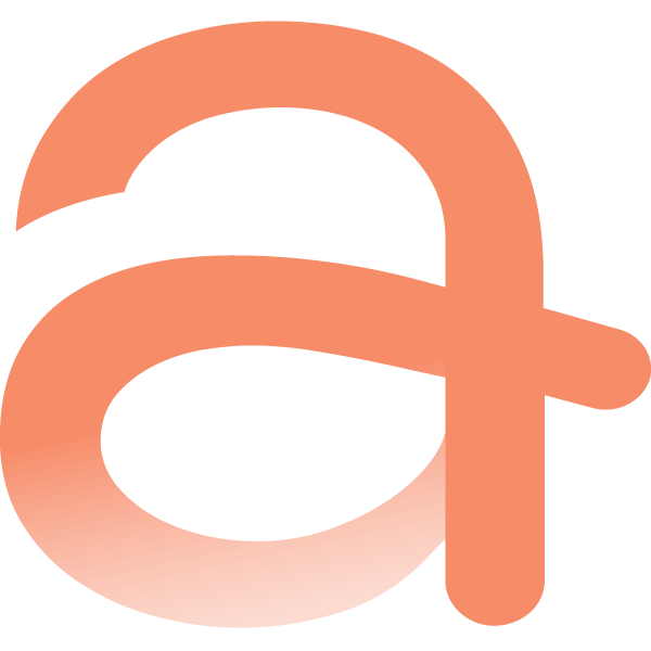 an orange letter a with a shadow on a white background .