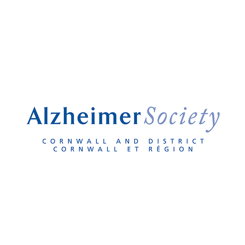 The logo for the alzheimer society cornwall and district cornwall et region