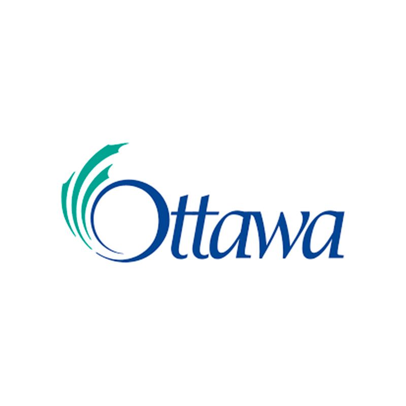 A blue and green logo for ottawa on a white background.