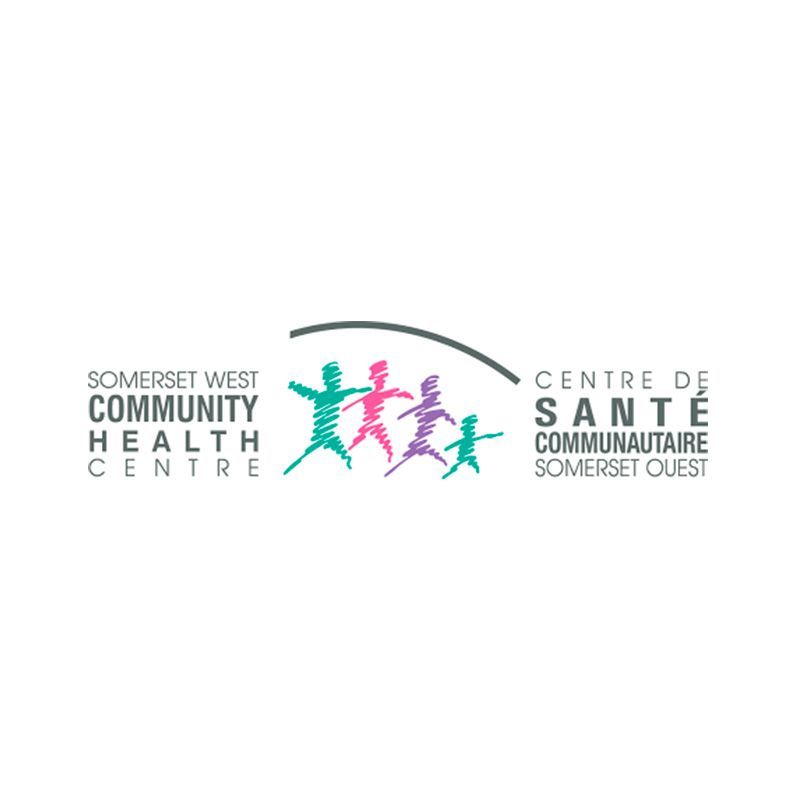 The logo for the somerset west community health centre shows a group of people standing next to each other.