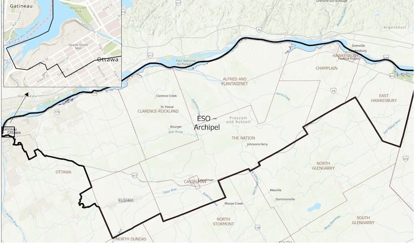 Carte du territoire de l'ÉSO Archipel