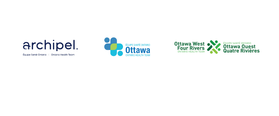 Logos des équipes santé Ontario, Ottawa et Ottawa Ouest Quatre Rivières
