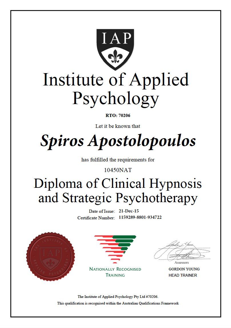 Spiro's Diploma of Clinical Hypnosis & Strategic Psychotherapy