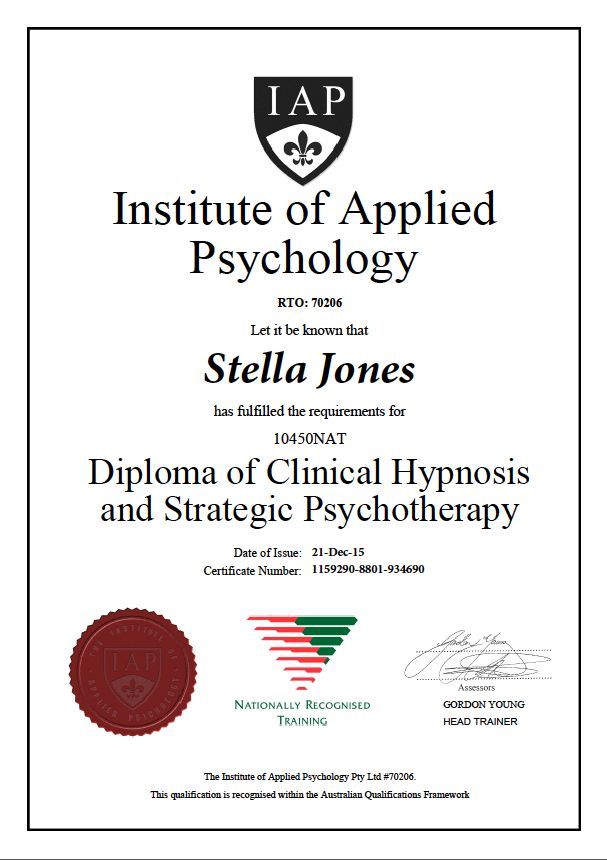 Stella's Diploma of Clinical Hypnosis & Strategic Psychotherapy