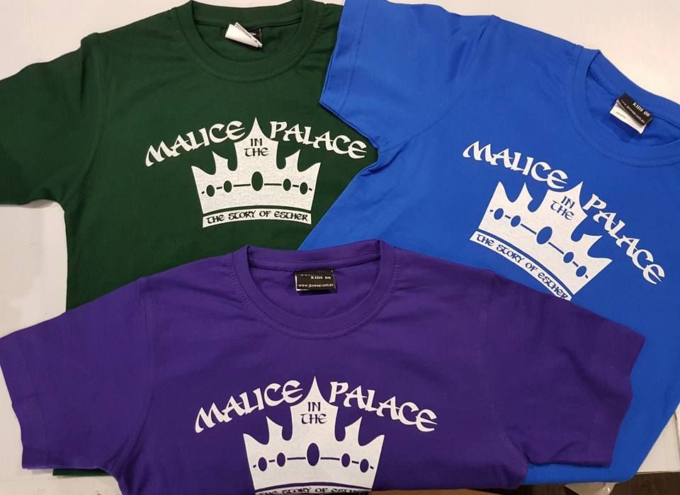 Three Malice Palace T-shirts Are Stacked On Top Of Each Other — Sportstar Screenprinting In Newtown, QLD