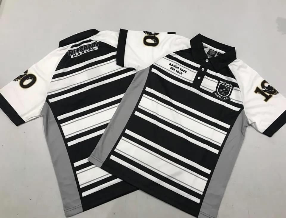A Black And White Striped Shirt With The Number 10 On It — Sportstar Screenprinting in Dalby, QLD