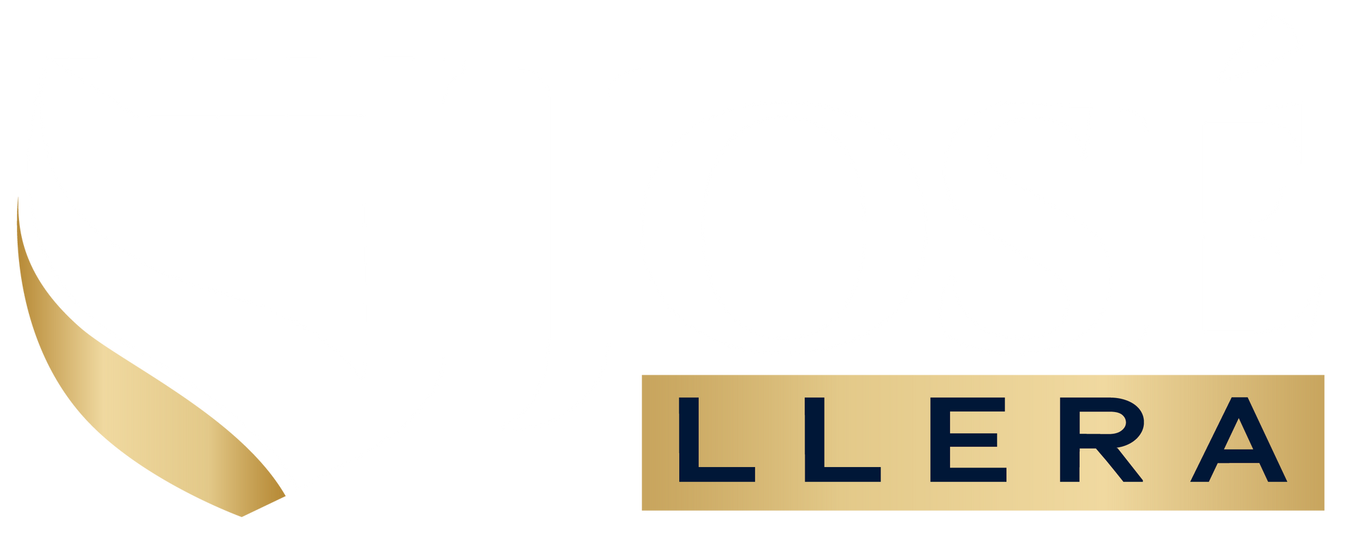 Logo with gold swoosh and 