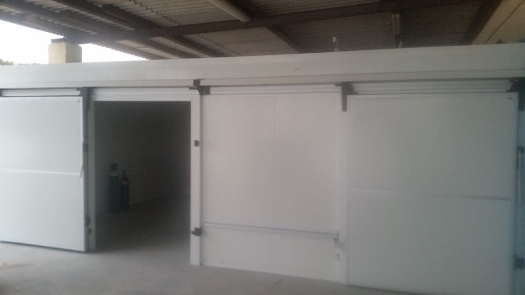 Cella frigorifera in un capannone industriale