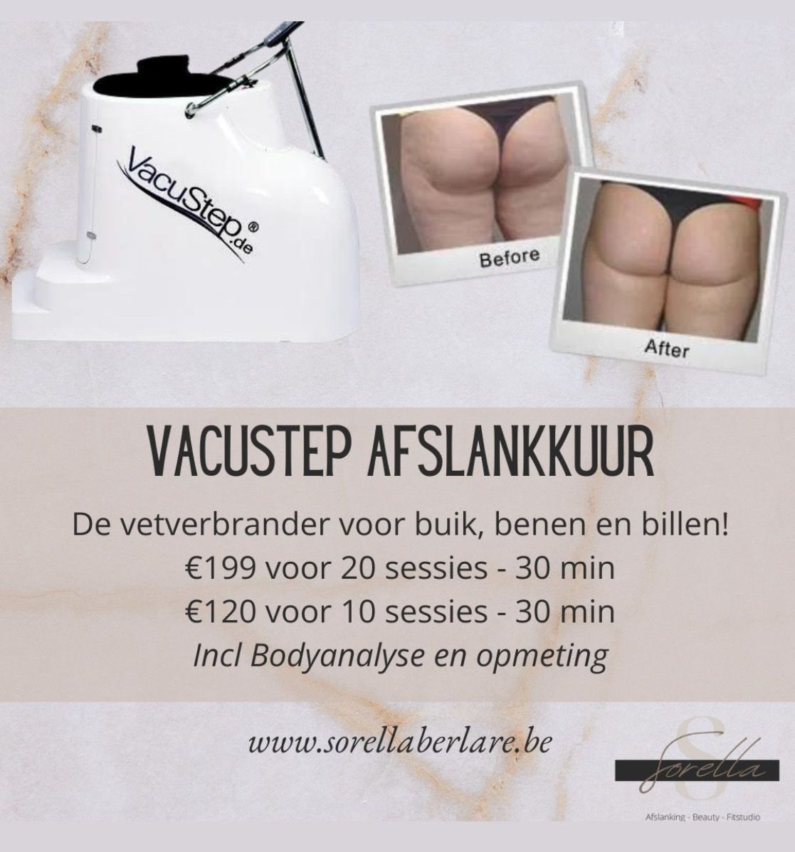 Vacustep afslanking met infrarood en vacuum