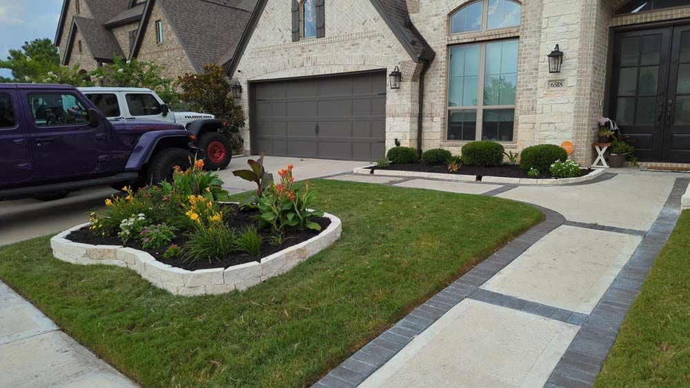 A purple jeep is parked in front of a house.