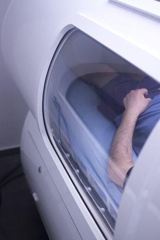 Delayed Radiation Injuries — Man Inside the Hyperbaric Chamber in Opelousas, LA