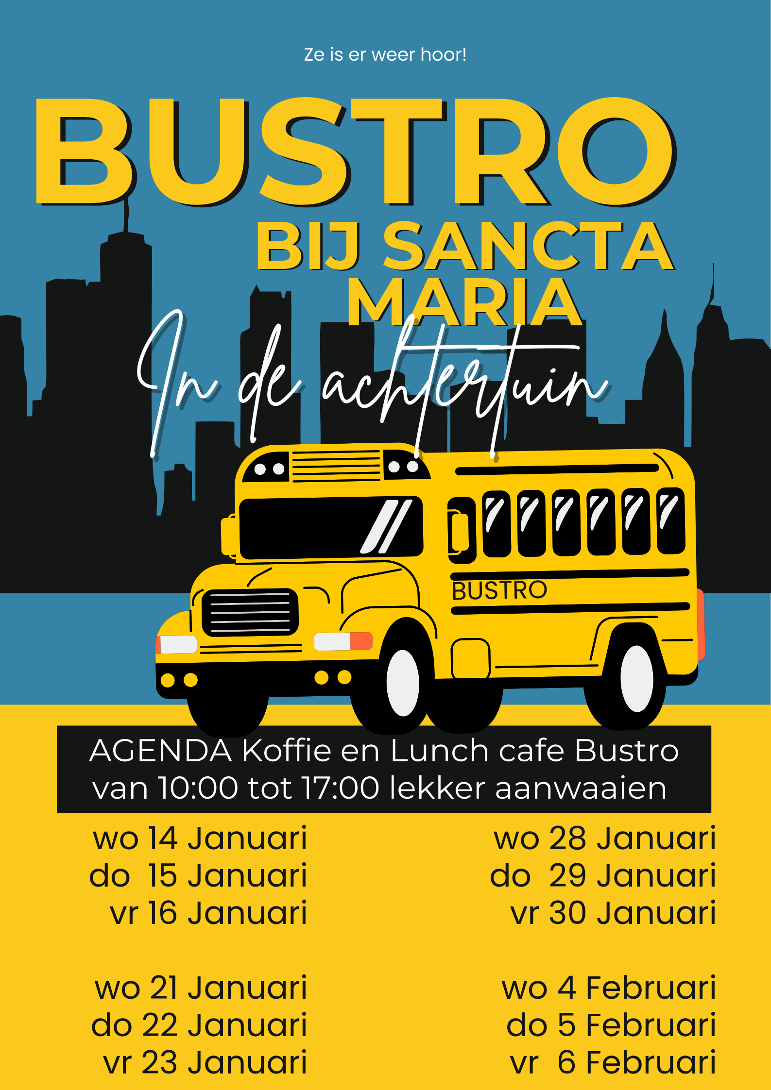 Poster die reclame maakt voor een 