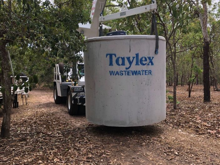A Large White Tank With the Word Taylex on It — Fastcall Group In Herbert, NT