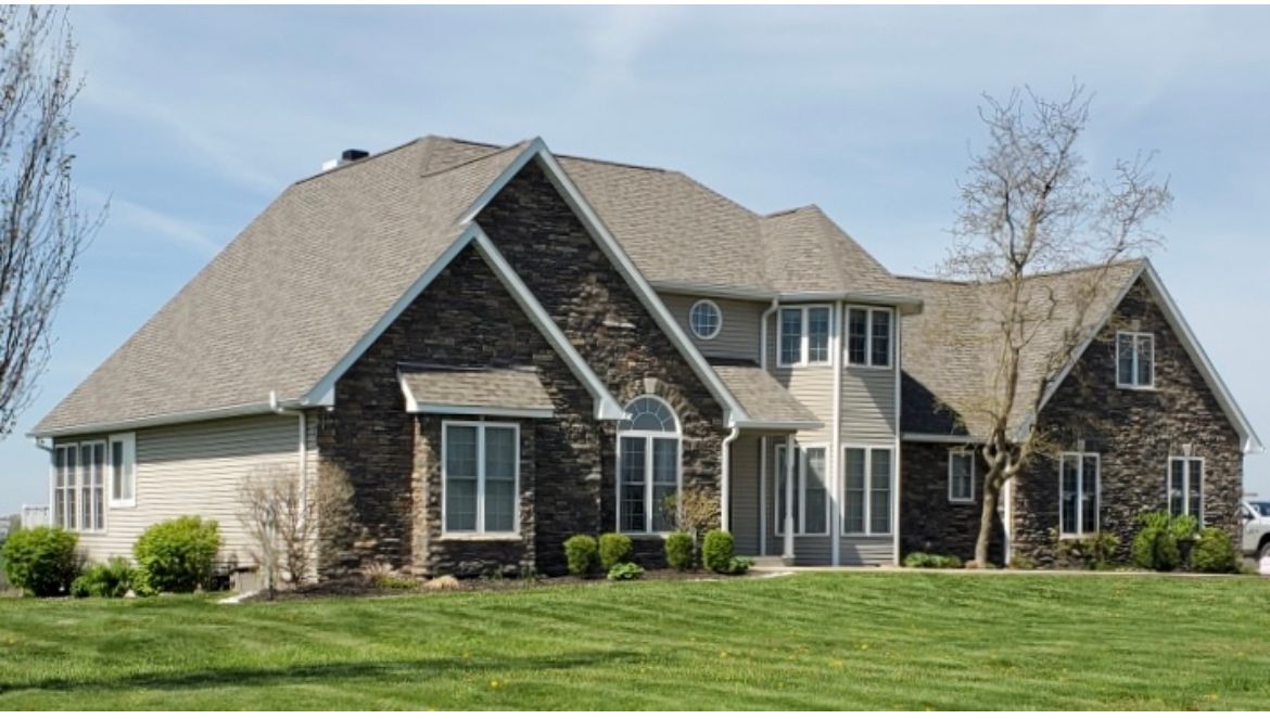 New roof on two story house