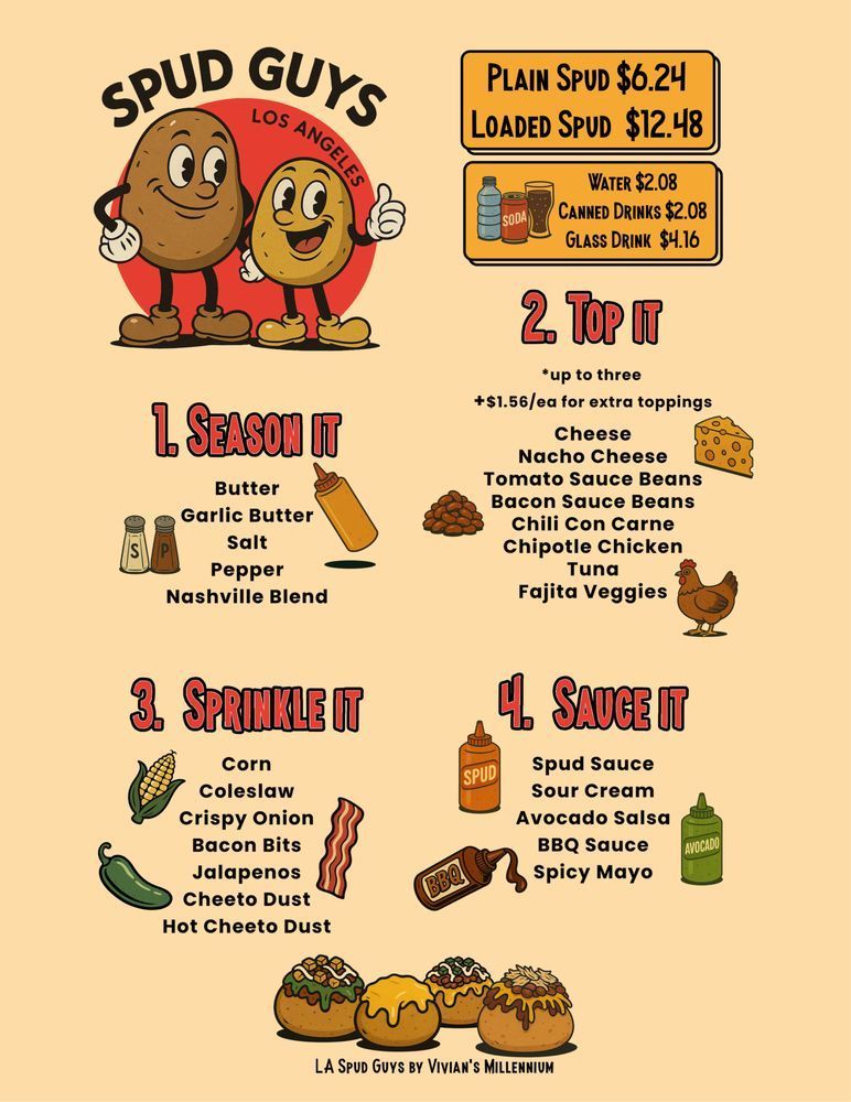 Image of our menu for our physical spot