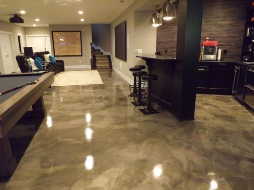 Marbled epoxy floor
