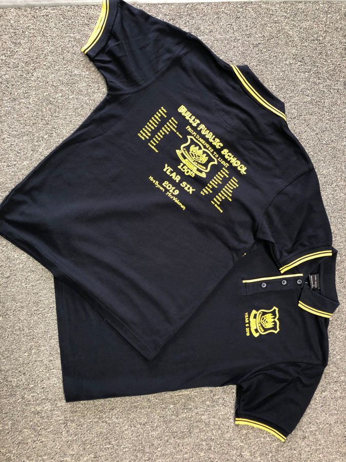 Black Polo Shirt With Yellow Print — Promotional Apparel In Kiama, NSW
