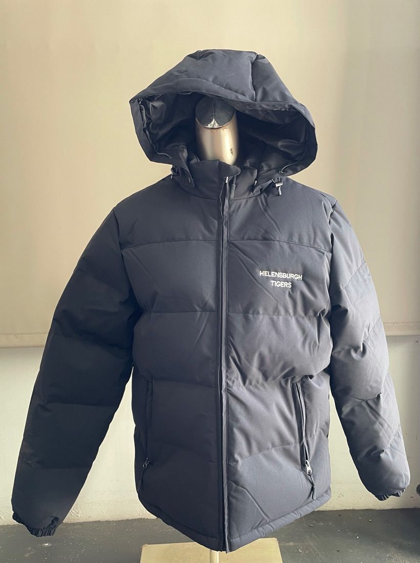 Black Winter Jacket With Minimal Print On Display — Promotional Apparel In Kiama, NSW