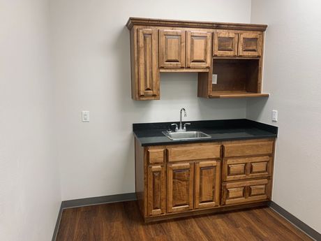 sink and cabinets