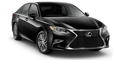 白色背景上顯示一輛黑色雷克薩斯 es 350。