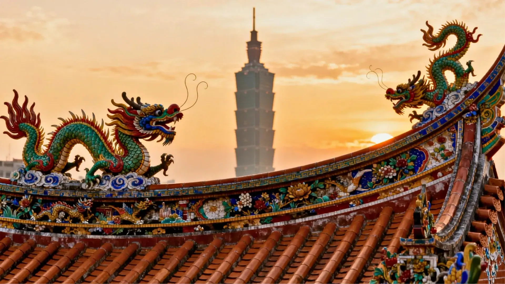 台北一日遊路線地圖,顯示從龍山寺經中正紀念堂、永康街到台北 101 與四四南村的順路行程。