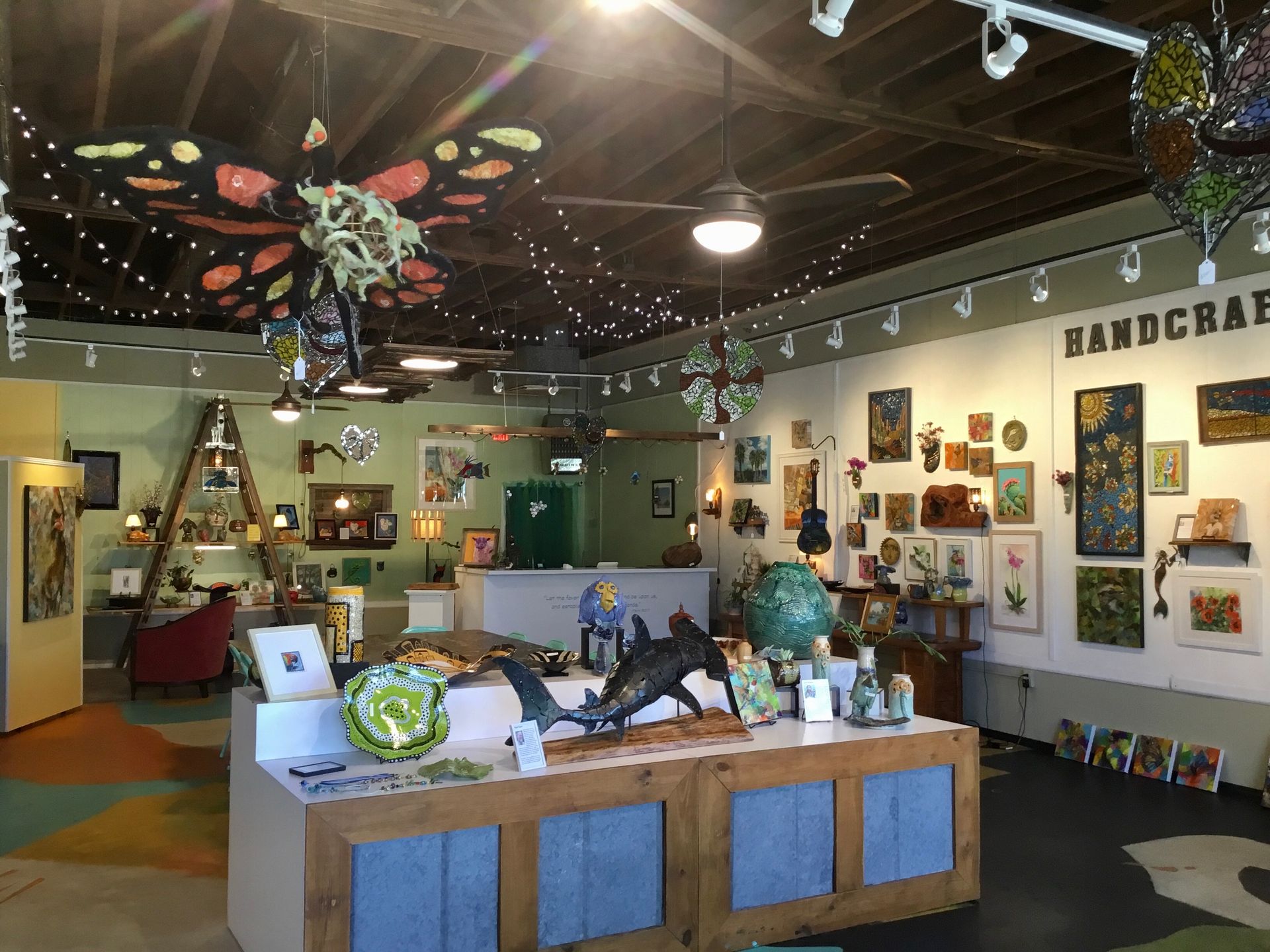 Inside an art store/studio